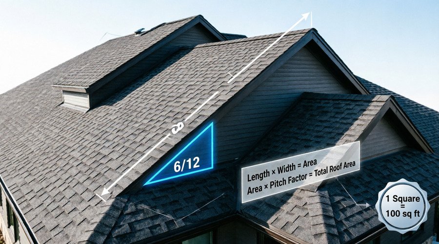how to calculate roof square footage