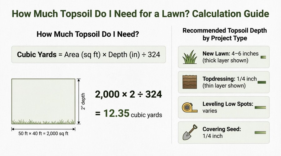how much topsoil do I need for a lawn