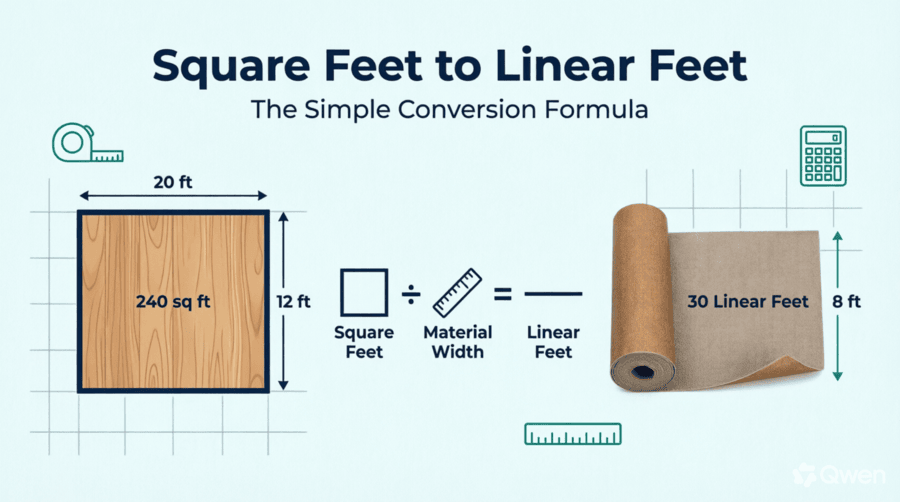 square feet to linear feet