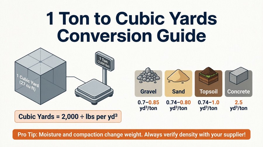 1 ton how many cubic yards